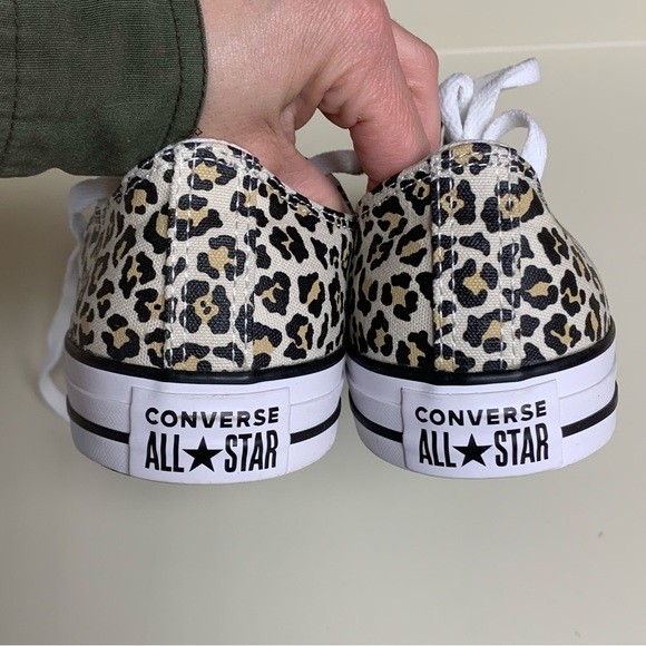 Converse Chuck All Star Animal Print LowTop Sneaker White Leopard M 10 W 12 NWOT - Picture 9 of 10